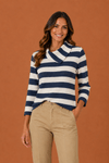 BLUSA HERITAGE MAXI GOLA LISTRA MARINHO -1-